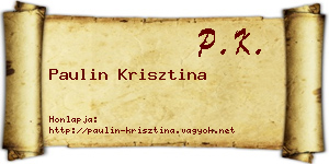 Paulin Krisztina névjegykártya
